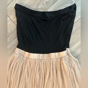 Black And Tan Strapless Dress For Women Size s pre-owned